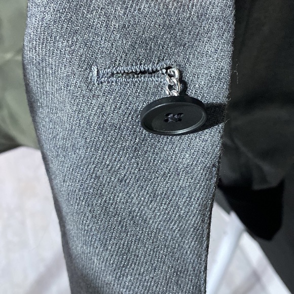 Vintage Christian Dior blazer 6 gray black velvet collar wool business corpcore - Picture 12 of 13